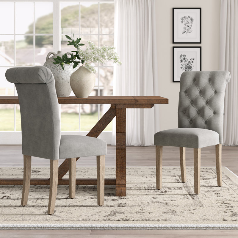 Lark Manor Bushey Roll Top Upholstered Dining Chair & Reviews Wayfair